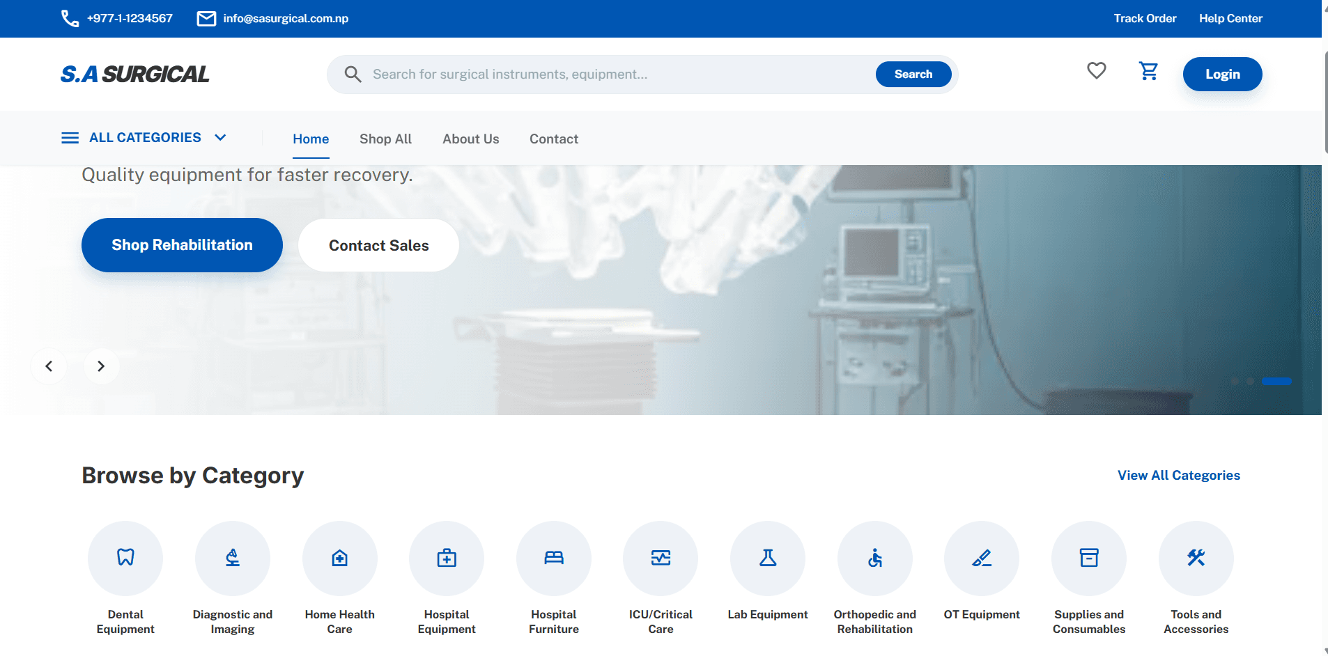 S.A Surgical — Medical Equipment E-Commerce